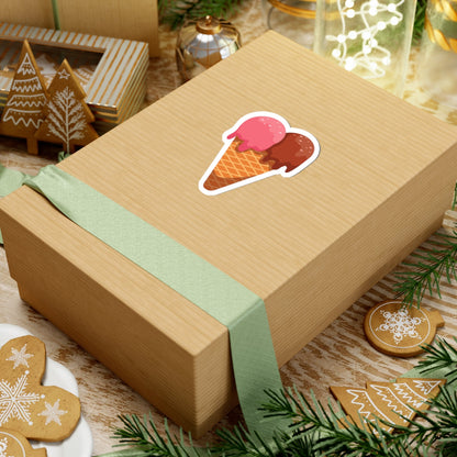 Kiss-Cut Stickers - Cone with Ice Cream Printify