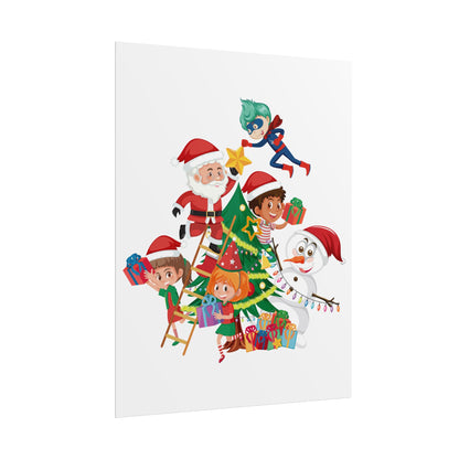 Rolled Posters - Super kiddo making christmas tree - [[{"value":"Wonderwear Kid"}]]