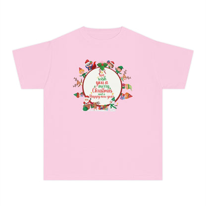 Youth Midweight Tee - We wish you a merry Christmas - [[{"value":"Wonderwear Kid"}]]