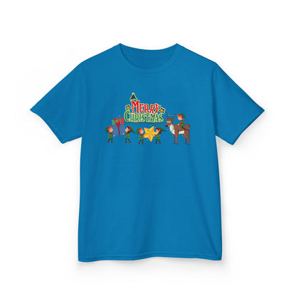 Kids Heavy Cotton™ Tee - Merry christmas and reindeer - [[{"value":"Wonderwear Kid"}]]