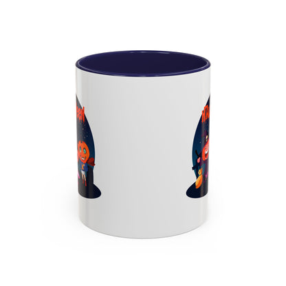 Accent Coffee Mug - Super kiddo wearing pumpkin - [[{"value":"Wonderwear Kid"}]]