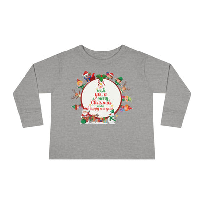 Toddler Long Sleeve Tee - We wish you a merry christmas - [[{"value":"Wonderwear Kid"}]]