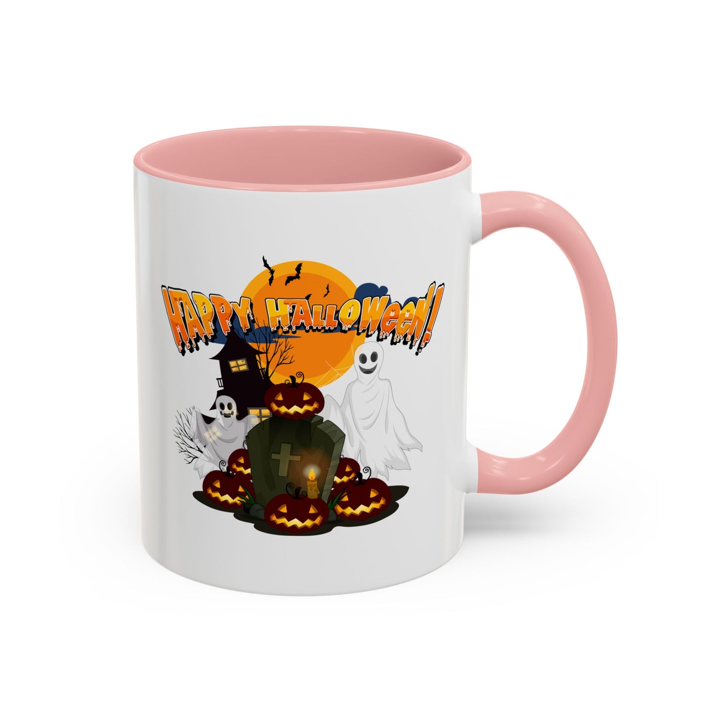Accent Coffee Mug - Happy holloween - cemetery