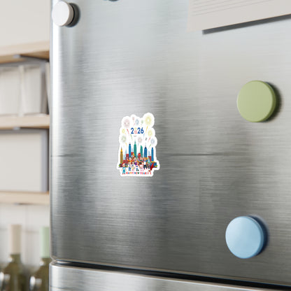 Christmas Kiss-Cut Vinyl Decals – Happy new year with fireworks - [[{"value":"Wonderwear Kid"}]]