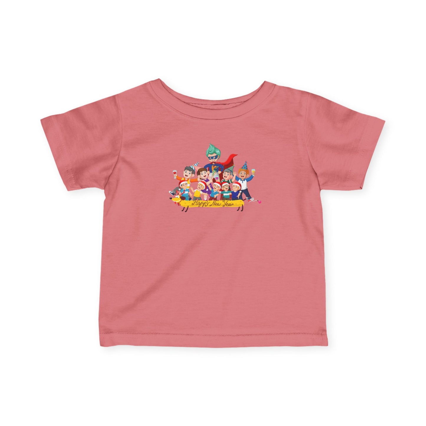 Infant Fine Jersey Tee - Happy new year with friends - [[{"value":"Wonderwear Kid"}]]