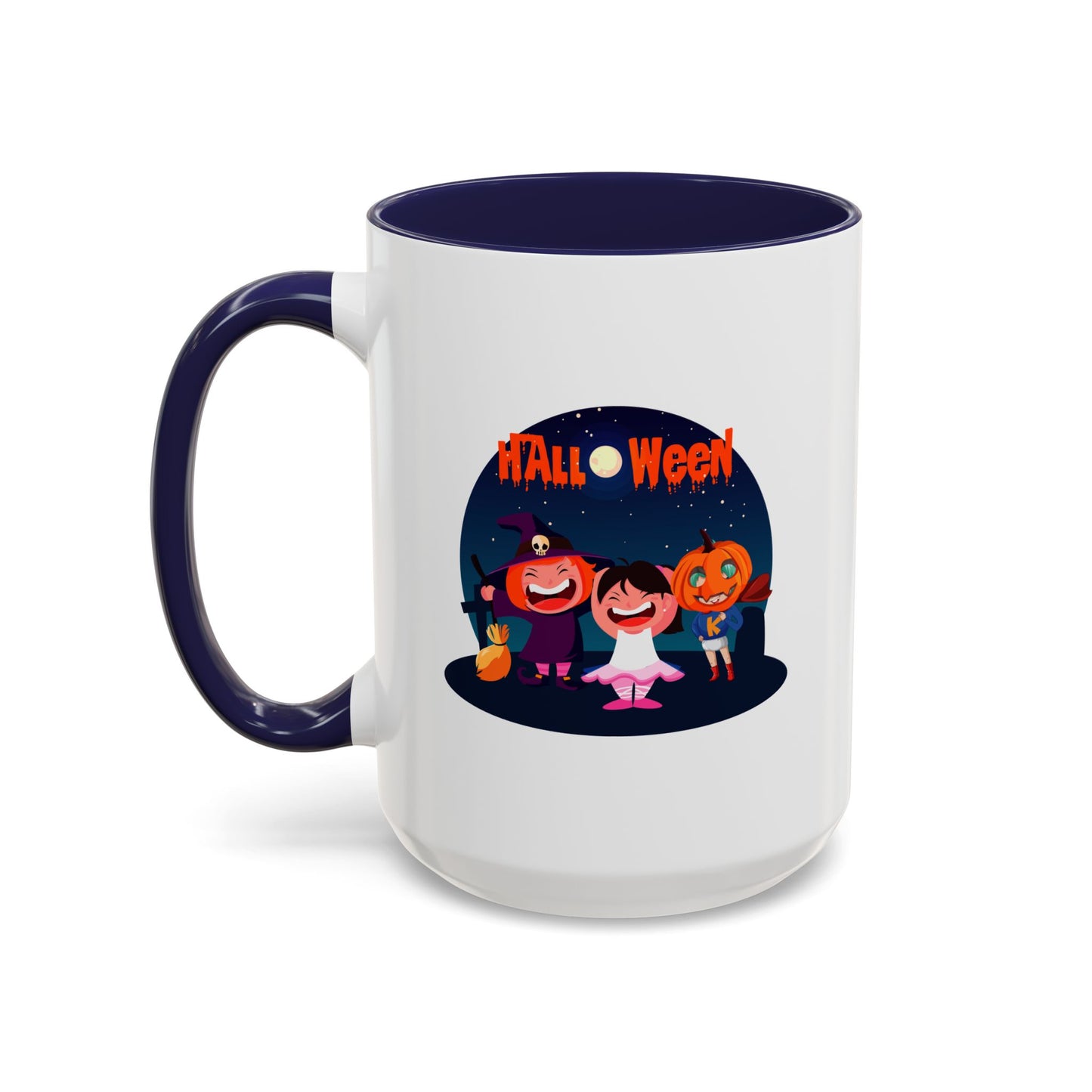 Accent Coffee Mug - Super kiddo wearing pumpkin