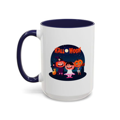 Accent Coffee Mug - Super kiddo wearing pumpkin - [[{"value":"Wonderwear Kid"}]]