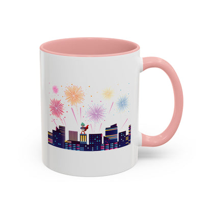 Accent Coffee Mug - Super kiddo with fireworks - [[{"value":"Wonderwear Kid"}]]