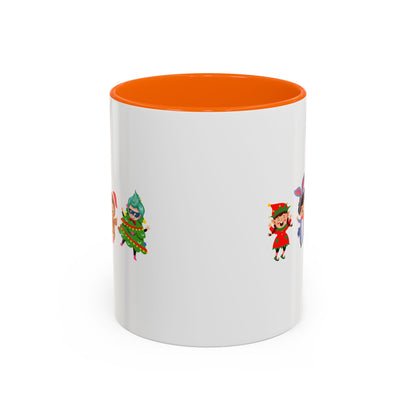 Accent Coffee Mug - Super kiddo in christmas tree attire - [[{"value":"Wonderwear Kid"}]]