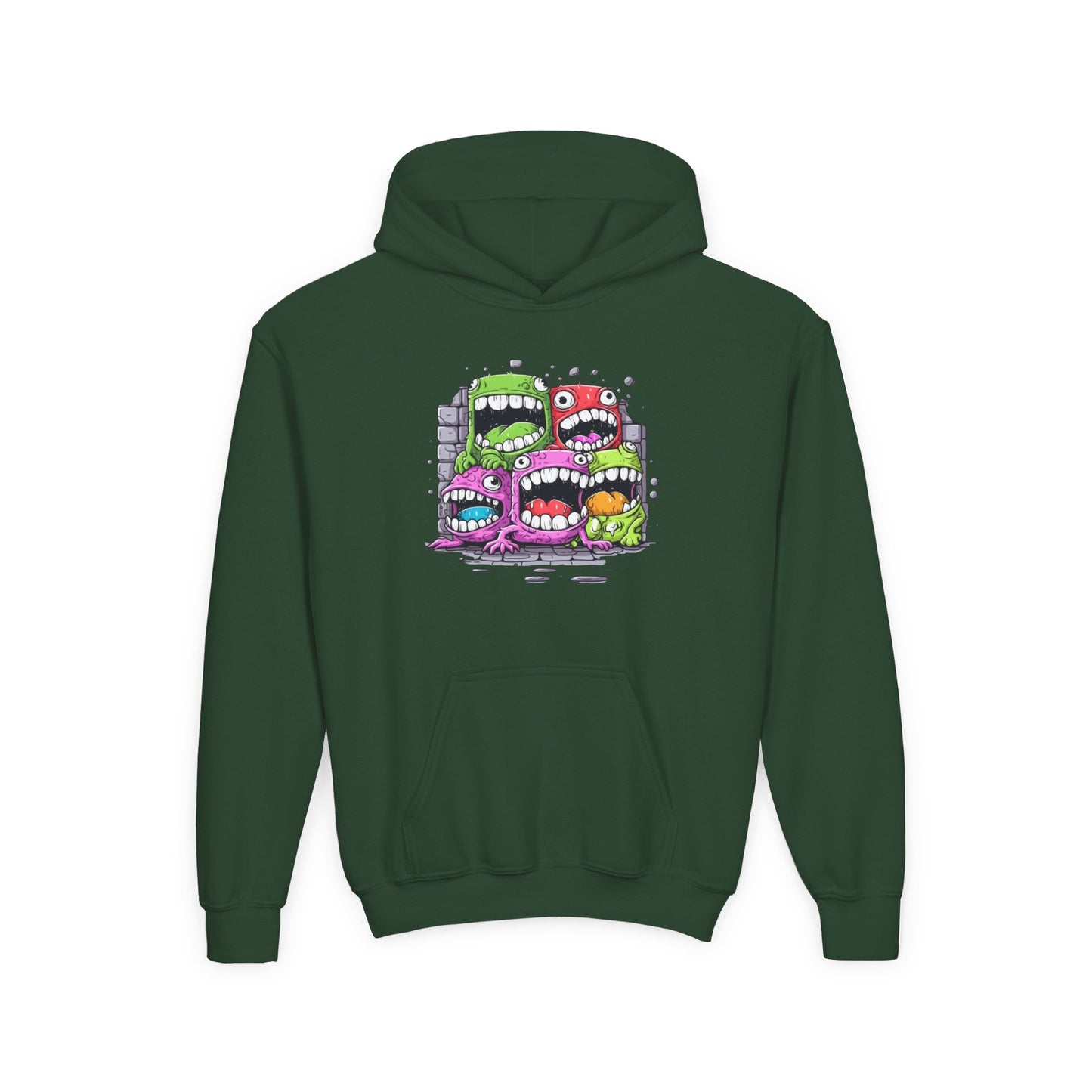 Youth Heavy Blend Hooded Sweatshirt - Cool monster character