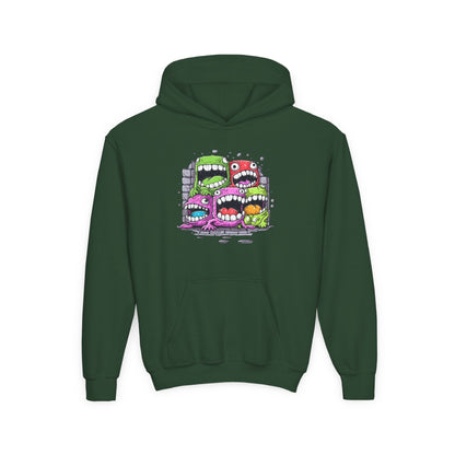 Youth Heavy Blend Hooded Sweatshirt - Cool monster character Printify