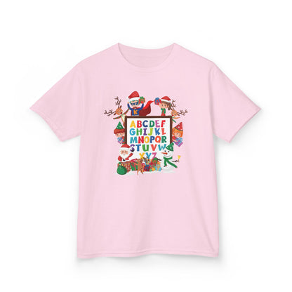 Kids Heavy Cotton™ Tee - Christmas alphabet with super kiddo - [[{"value":"Wonderwear Kid"}]]