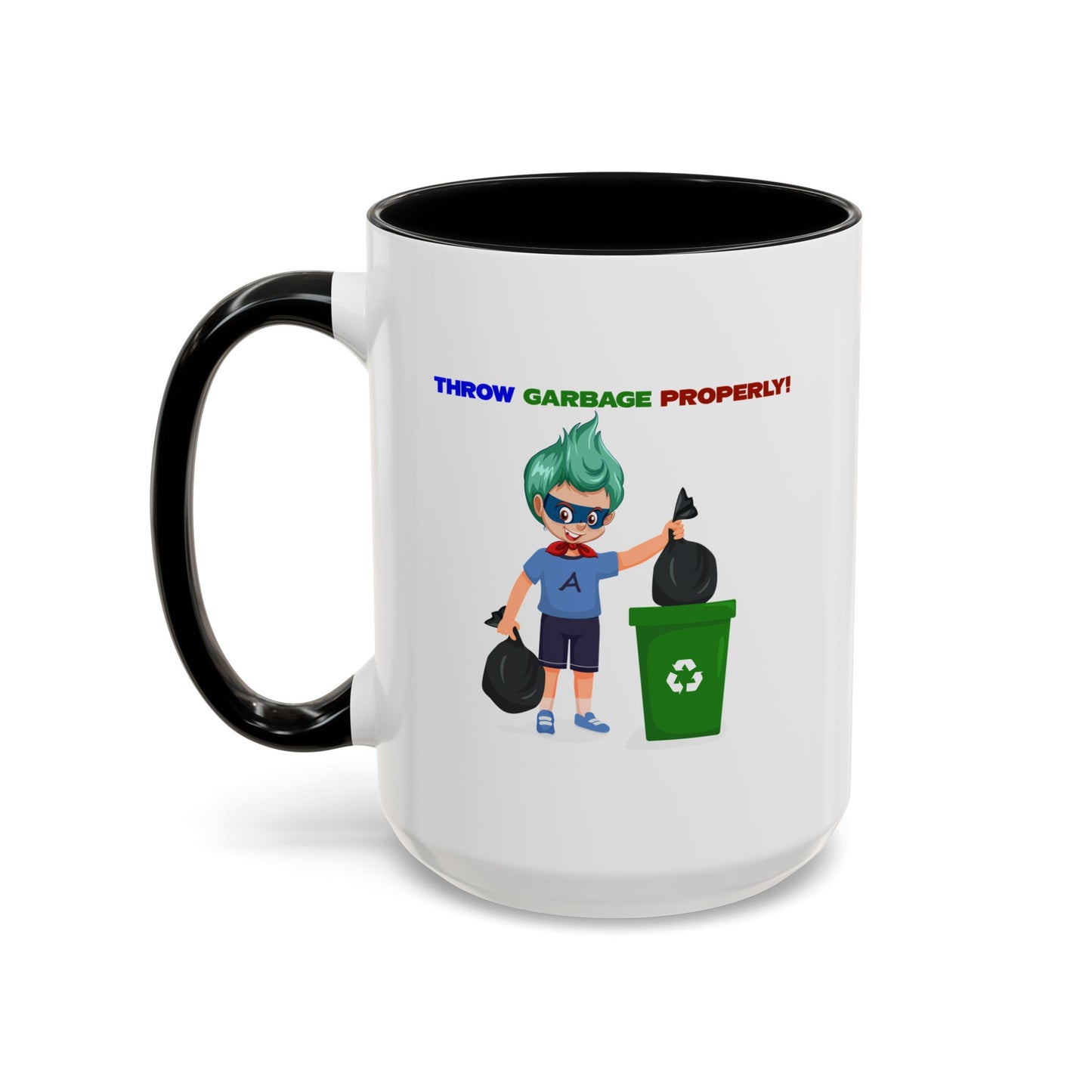 Accent Coffee Mug - Super kiddo taking trash out