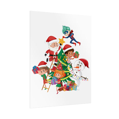 Rolled Posters - Super kiddo making christmas tree - [[{"value":"Wonderwear Kid"}]]