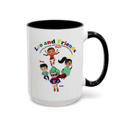 Accent Coffee Mug - Leo & Friends - Learning and growing - [[{"value":"Wonderwear Kid"}]]