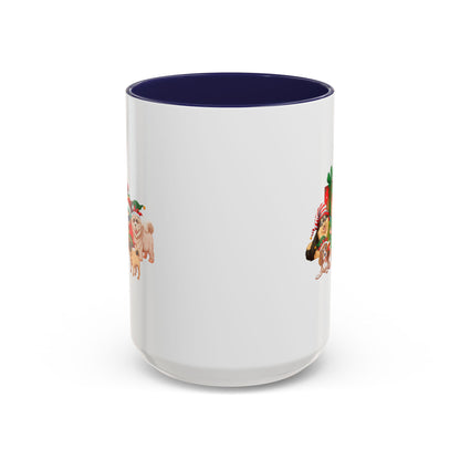 Accent Coffee Mug - Christmas with super kiddo pet friends without text - [[{"value":"Wonderwear Kid"}]]