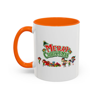 Accent Coffee Mug - Merry christmas from super friends - [[{"value":"Wonderwear Kid"}]]