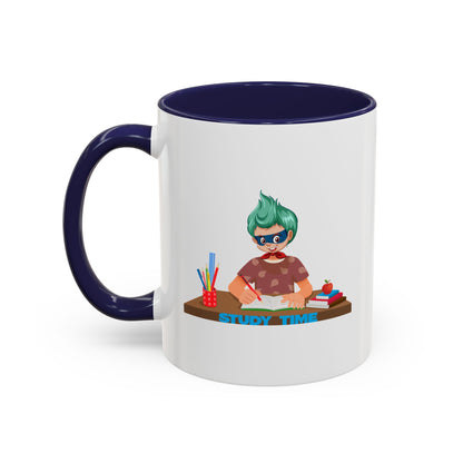 Accent Coffee Mug - Super kiddo studying - [[{"value":"Wonderwear Kid"}]]