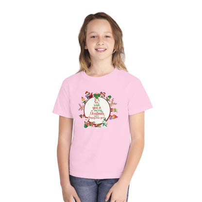 Youth Midweight Tee - We wish you a merry Christmas - [[{"value":"Wonderwear Kid"}]]