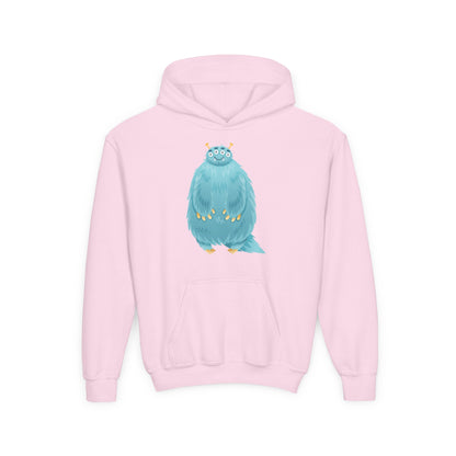 Youth Heavy Blend Hooded Sweatshirt - Blue monster Printify
