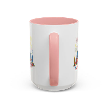 Accent Coffee Mug - Happy new year with fireworks - [[{"value":"Wonderwear Kid"}]]