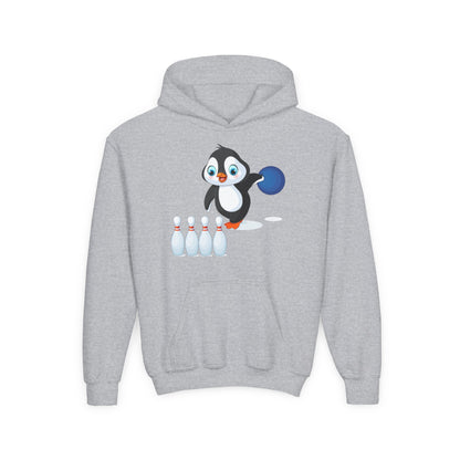Kids Penguin Bowling Hoodie Printify