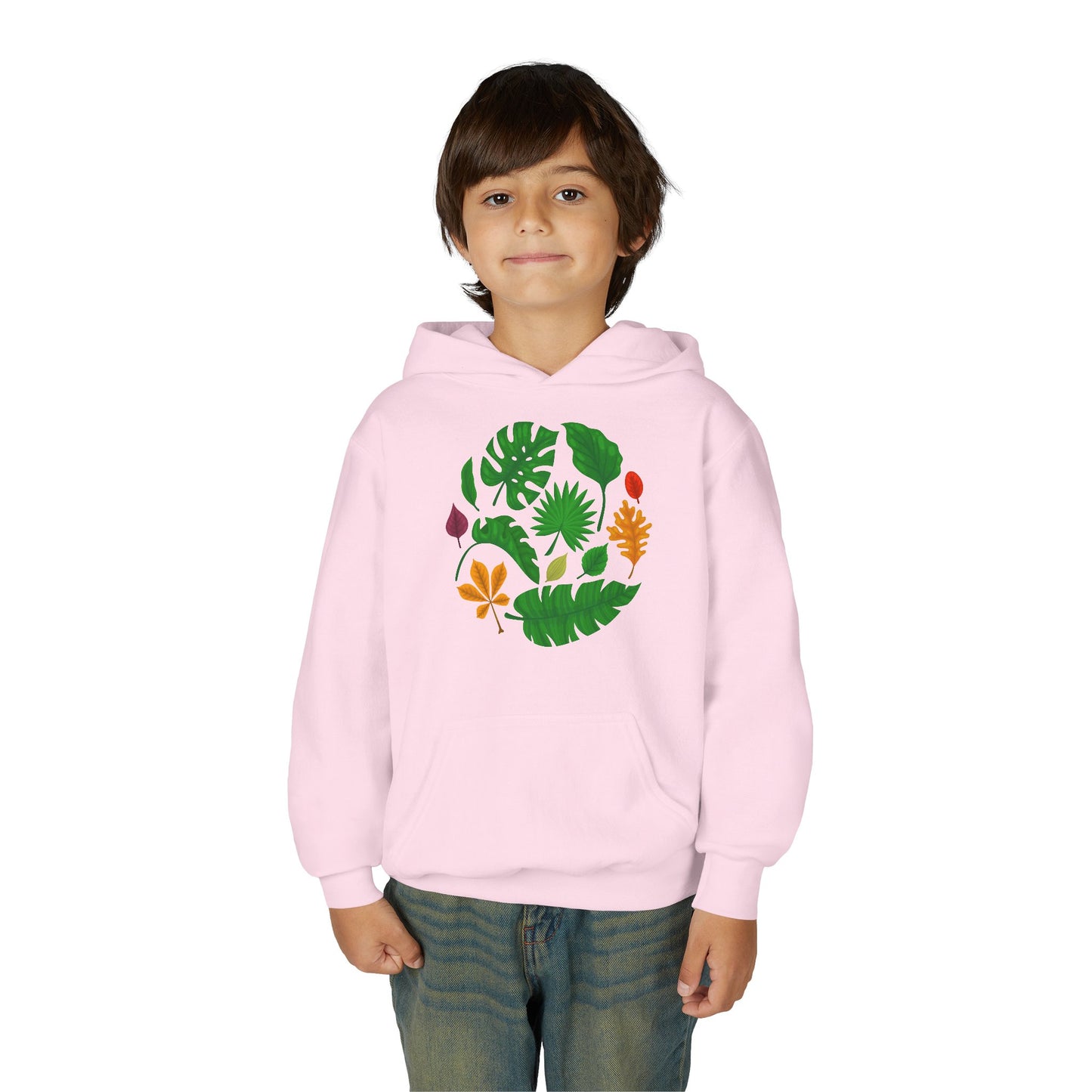 Youth Heavy Blend Hooded Sweatshirt - Beautiful leaves