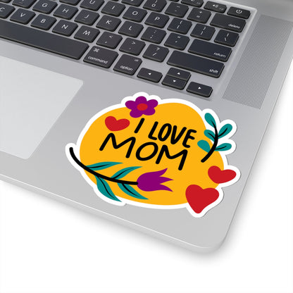 Kiss-Cut Vinyl Decals- I love mom Printify
