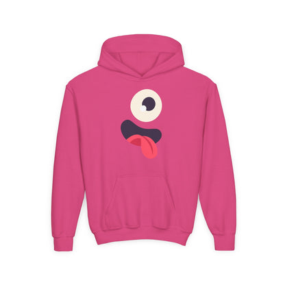 Youth Heavy Blend Hooded Sweatshirt - Monsters Eyes and tongue Printify