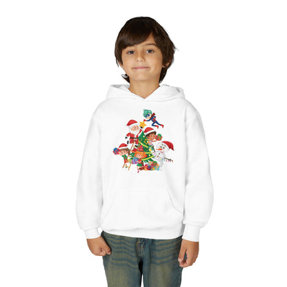 Youth Heavy Blend Hooded Sweatshirt - Super kiddo making christmas tree - [[{"value":"Wonderwear Kid"}]]