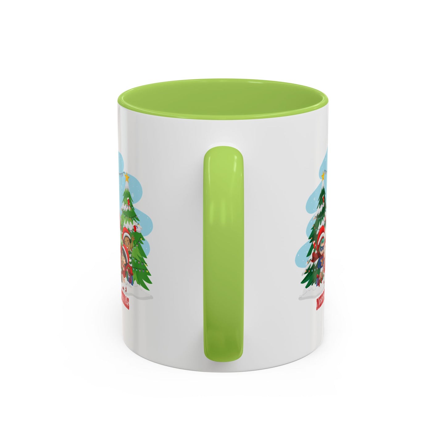 Accent Coffee Mug - Super kiddo with santa claus Merry christmas