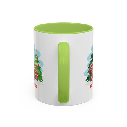 Accent Coffee Mug - Super kiddo with santa claus Merry christmas - [[{"value":"Wonderwear Kid"}]]
