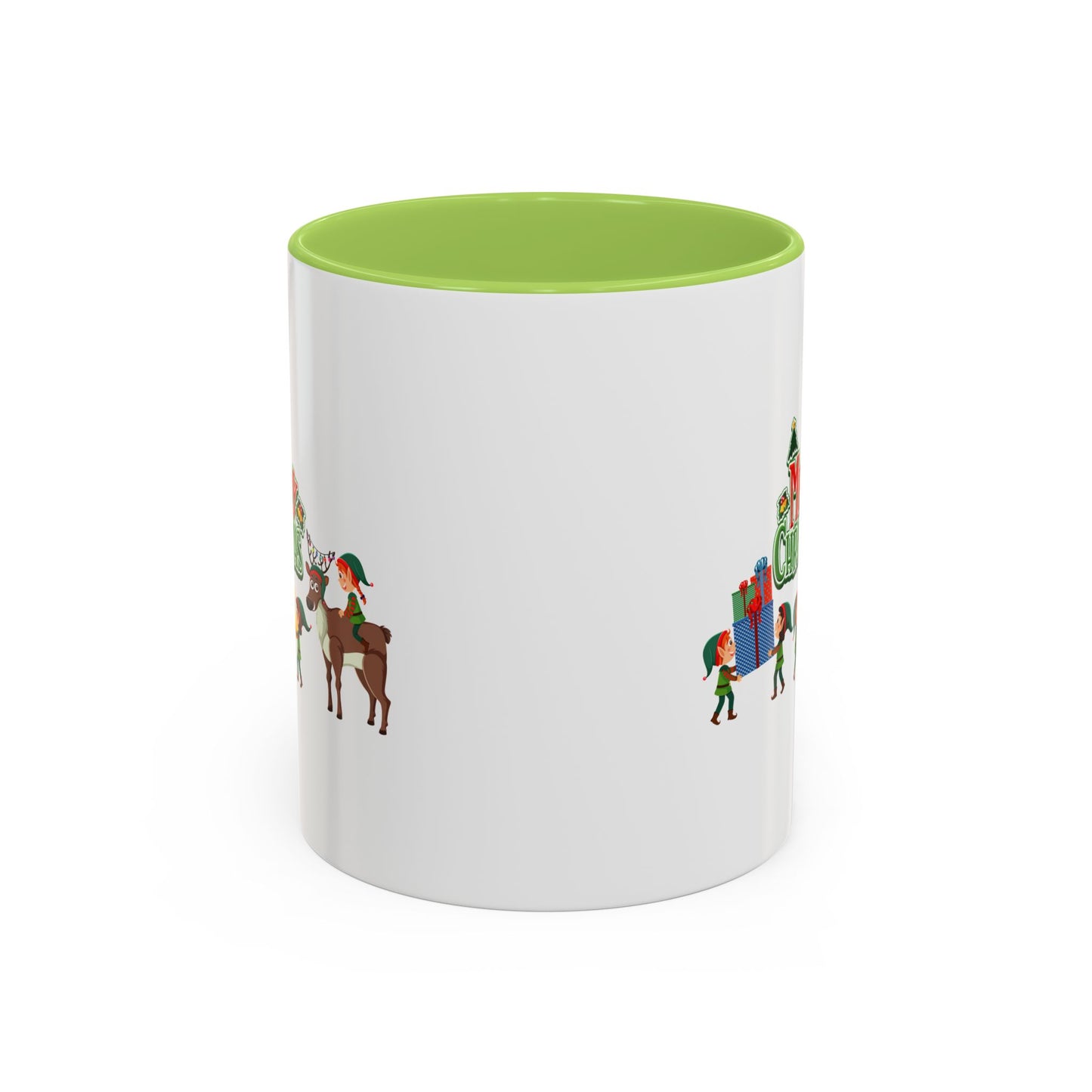 Accent Coffee Mug - Merry christmas and reindeer