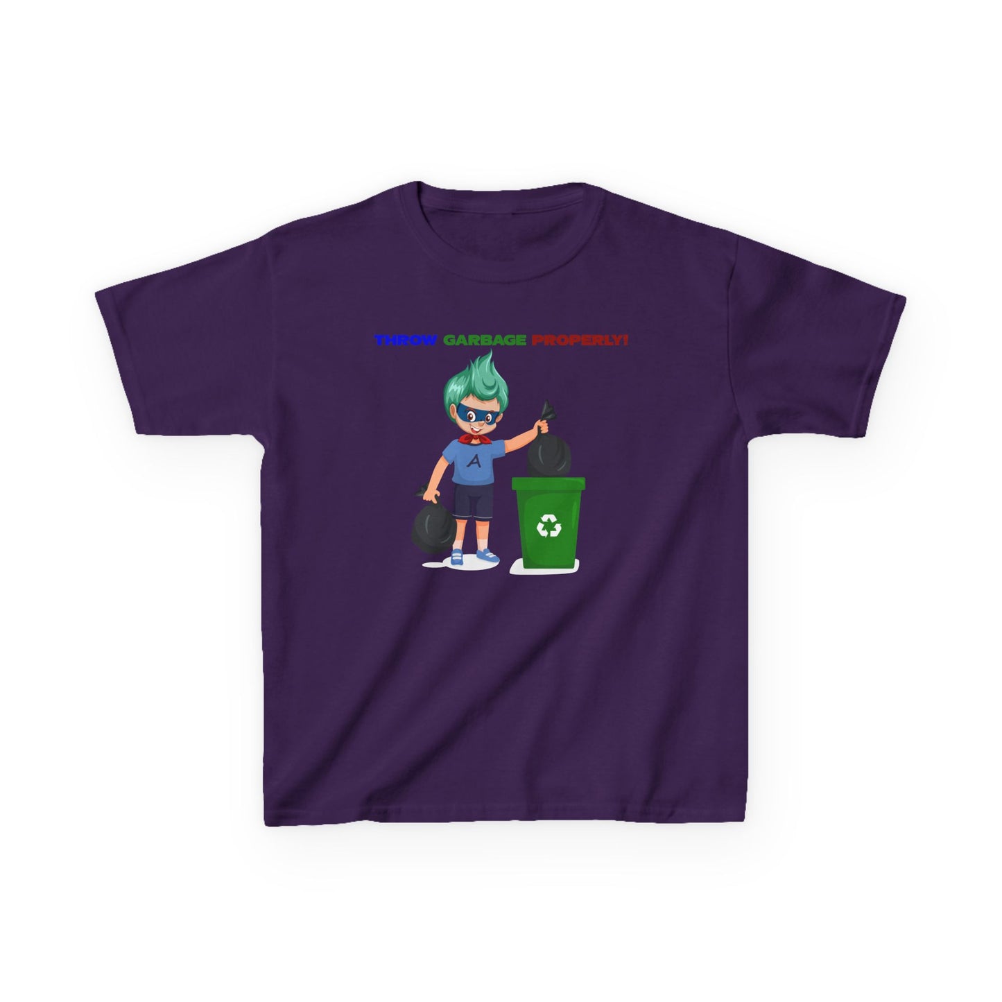 Kids Heavy Cotton™ Tee - Super kiddo taking trash out - [[{"value":"Wonderwear Kid"}]]