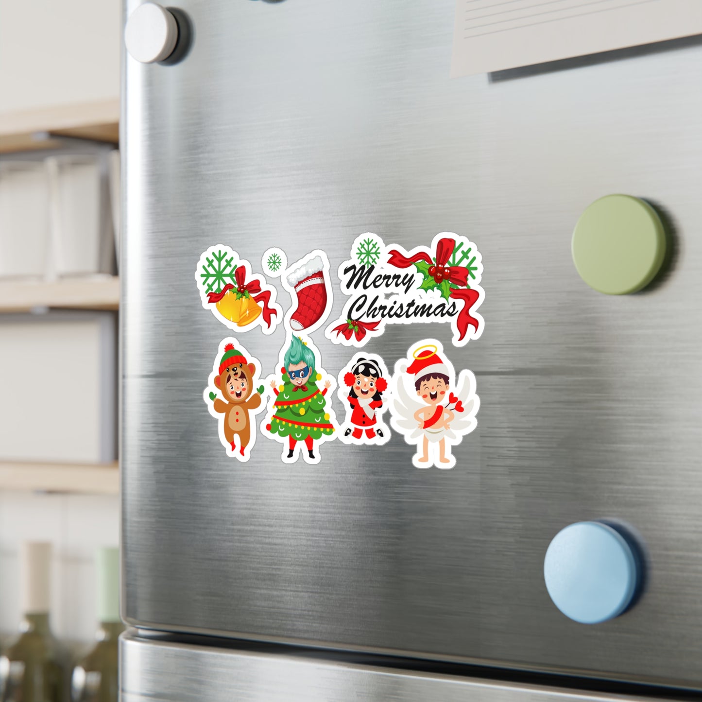 Christmas Kiss-Cut Vinyl Decals – Merry christmas from super kid - [[{"value":"Wonderwear Kid"}]]