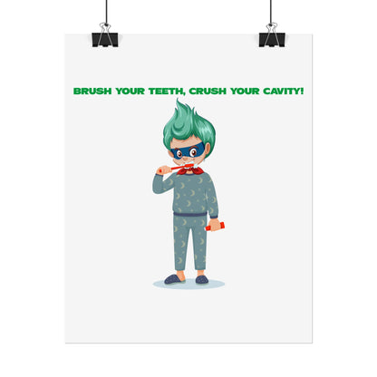 Rolled Posters - Super kiddo brushing teeth - [[{"value":"Wonderwear Kid"}]]
