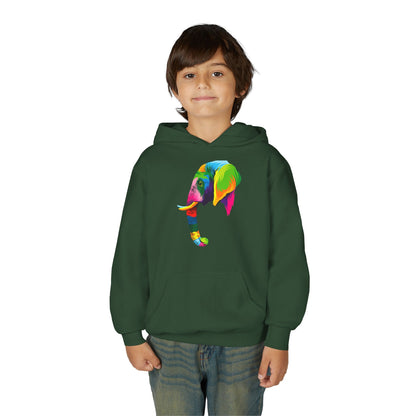 Youth hoodie with adorable elephant design Printify