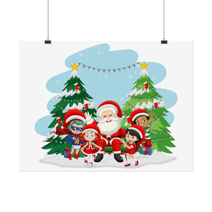 Rolled Posters - Super kiddo with santa claus - [[{"value":"Wonderwear Kid"}]]
