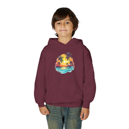 Youth Heavy Blend Hooded Sweatshirt - Summer tropical Printify
