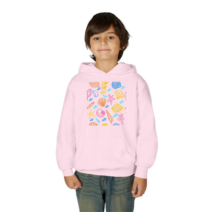 Youth Heavy Blend Hooded Sweatshirt - Sea creatures Printify