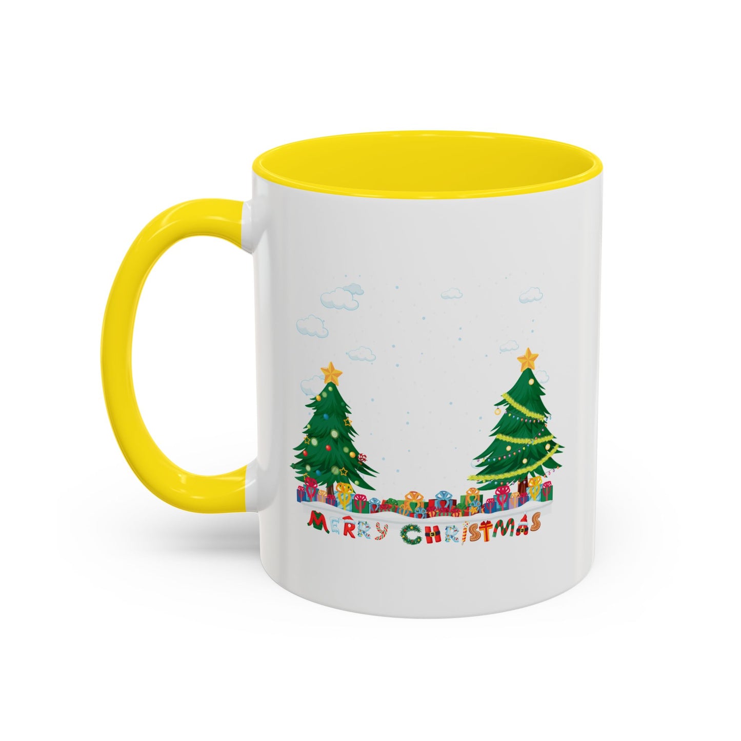 Accent Coffee Mug - Christmas and snowing