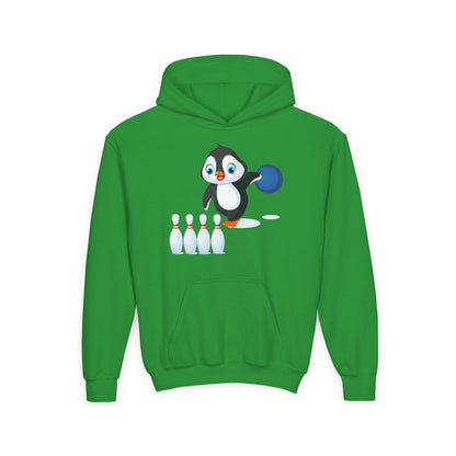 Kids Penguin Bowling Hoodie Printify