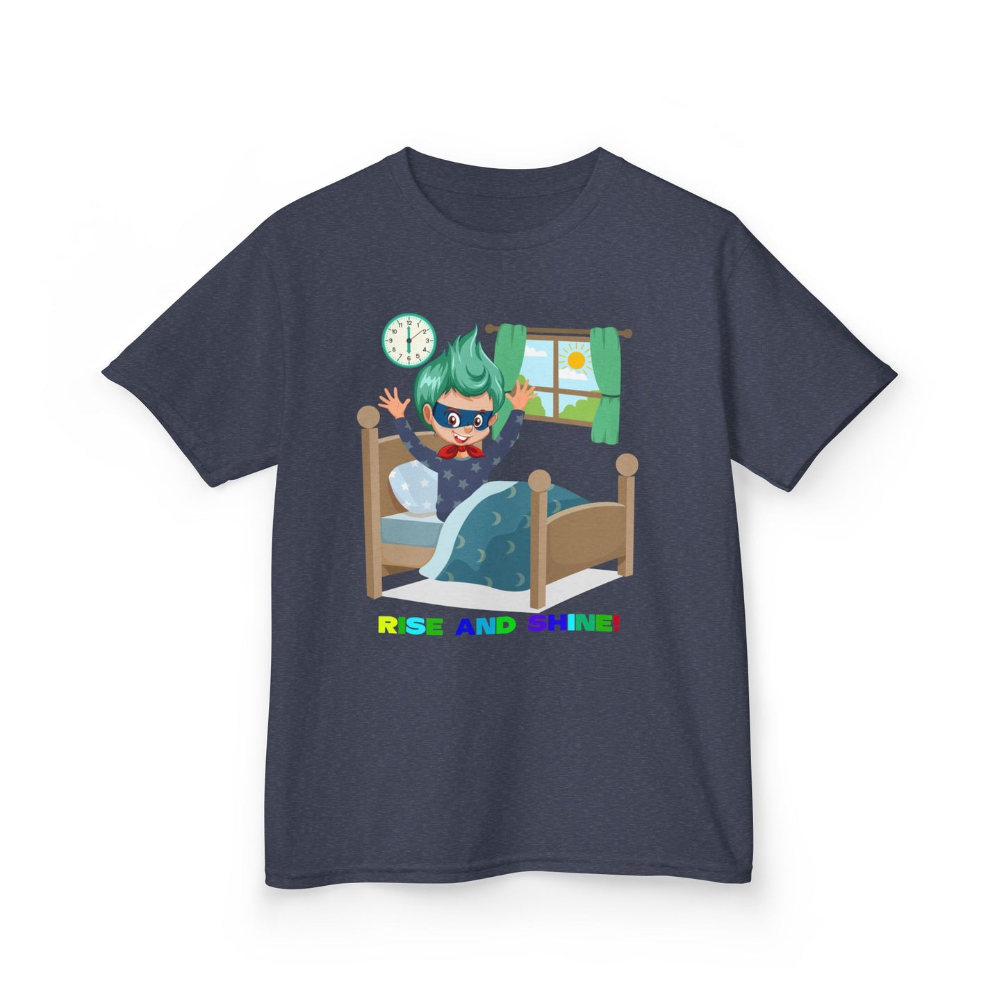 Kids Heavy Cotton™ Tee - Super kiddo teaches us to wake up early - [[{"value":"Wonderwear Kid"}]]