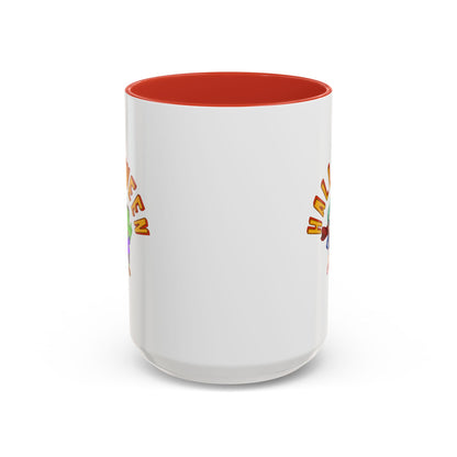Accent Coffee Mug - Holloween with super kiddo Printify