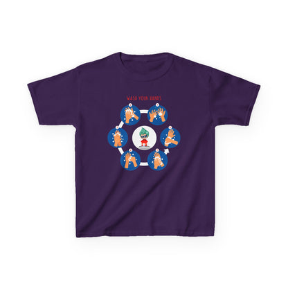 Kids Heavy Cotton™ Tee - Super kiddo teaching how to wash hands - [[{"value":"Wonderwear Kid"}]]