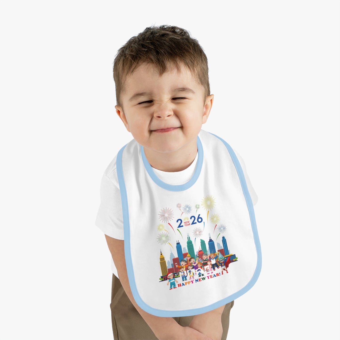 Baby Bib - Happy new year with fireworks