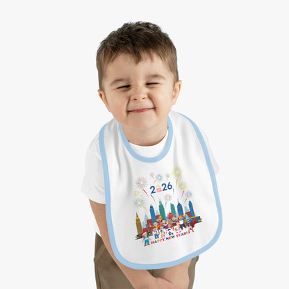 Baby Bib - Happy new year with fireworks - [[{"value":"Wonderwear Kid"}]]