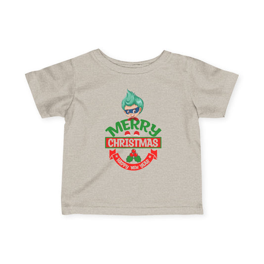 Infant Fine Jersey Tee - Merry chridtmas from super kiddo - [[{"value":"Wonderwear Kid"}]]