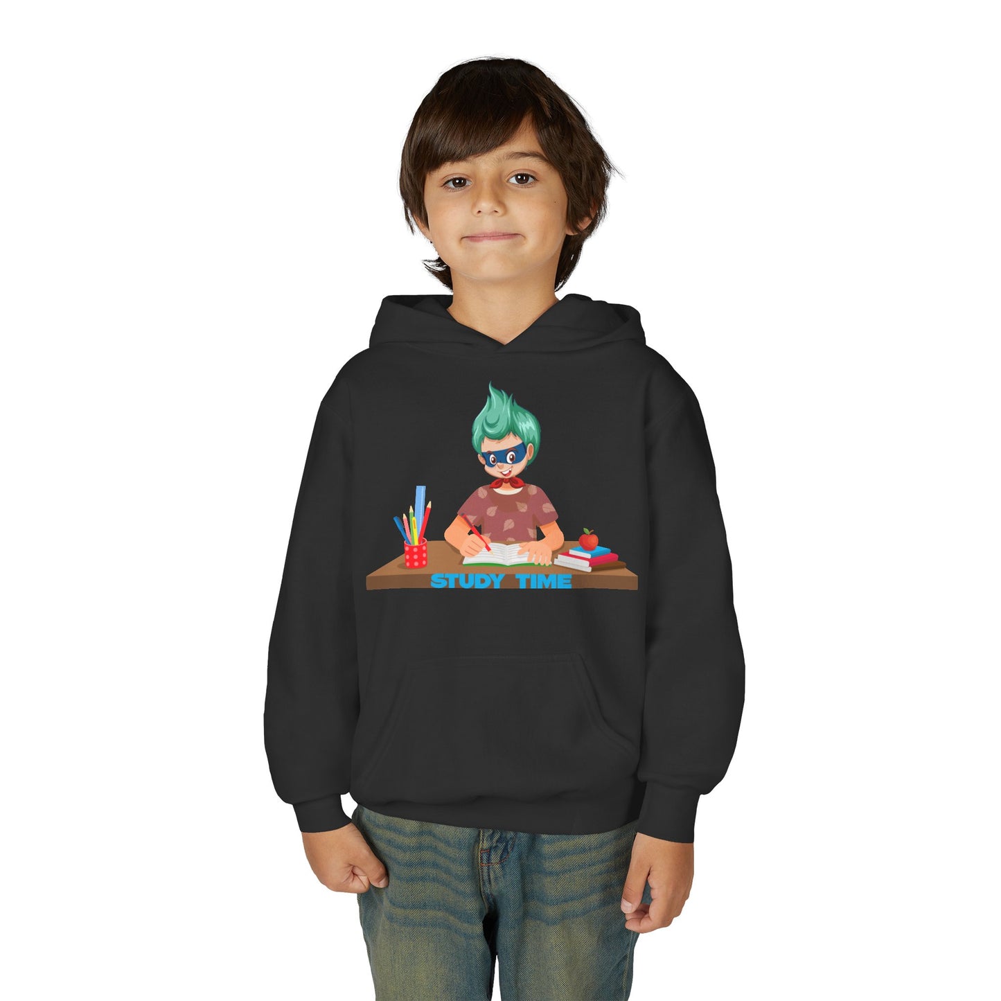 Youth Heavy Blend Hooded Sweatshirt - Super kiddo studying