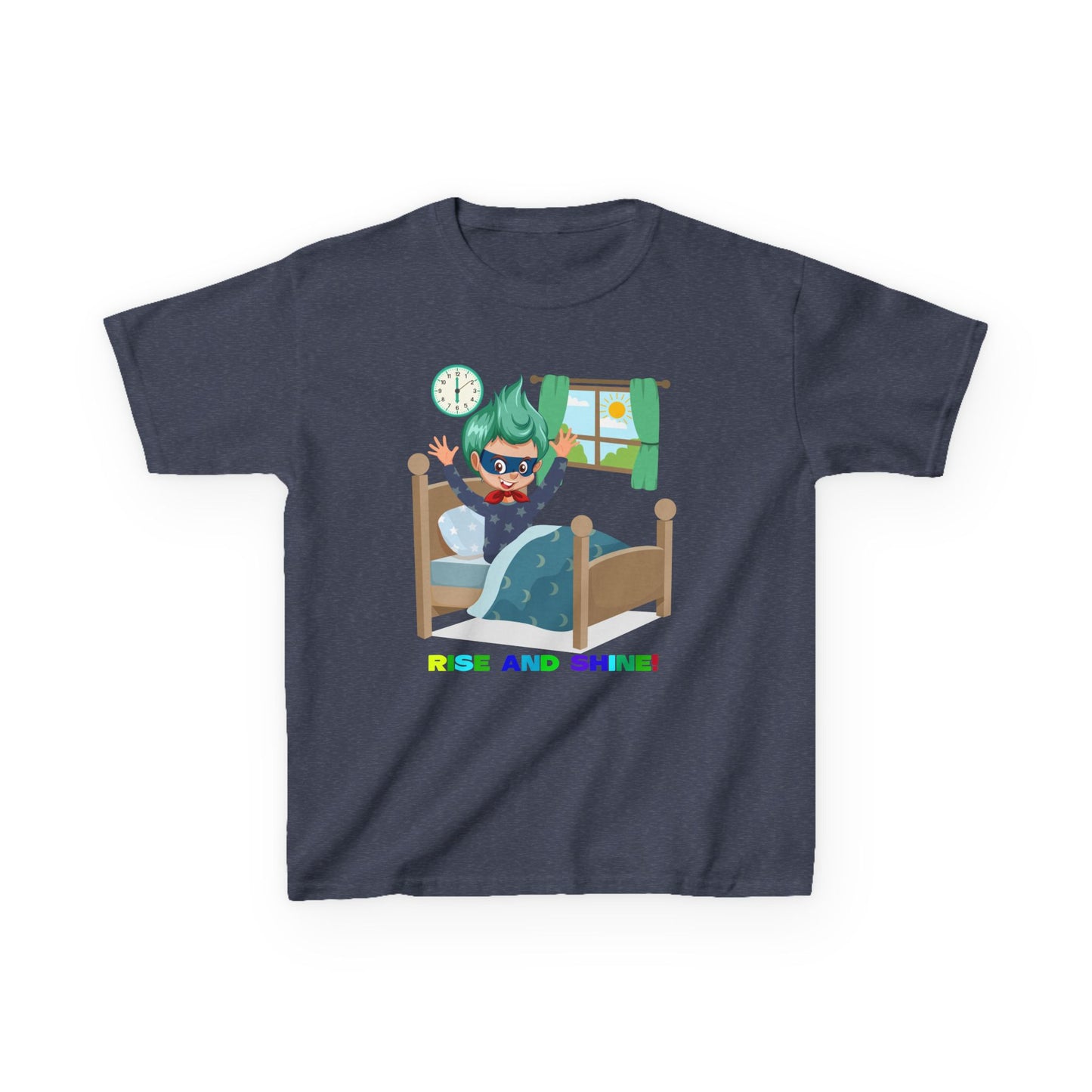 Kids Heavy Cotton™ Tee - Super kiddo teaches us to wake up early - [[{"value":"Wonderwear Kid"}]]